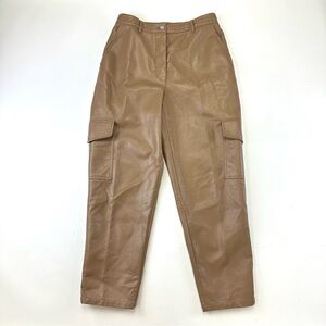 Aritzia Wilfred Modern Cargo vegan leather pants Size 10 constant caramel tan